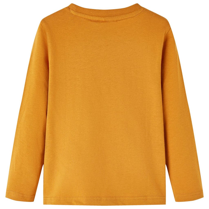 Tricou pentru copii cu mâneci lungi ocru închis 92 WALTI