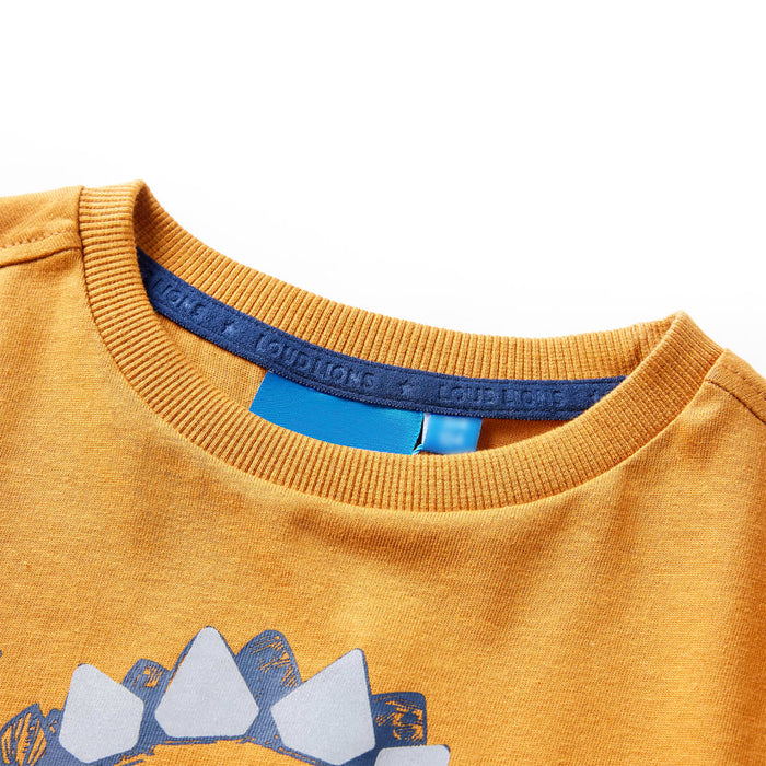 Tricou pentru copii cu mâneci lungi ocru închis 92 WALTI