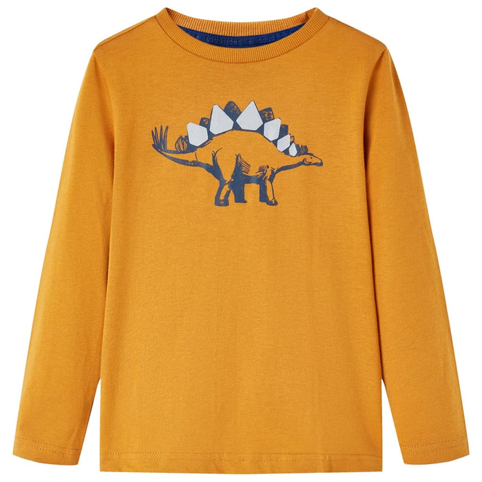Tricou pentru copii cu mâneci lungi ocru închis 104 WALTI