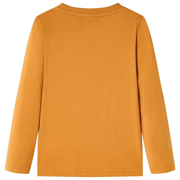 Tricou copii mâneci lungi, ocru închis, 116 - WALTI WALTI