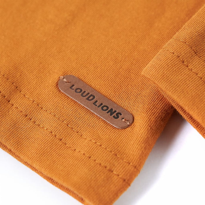 Tricou copii mâneci lungi, ocru închis, 116 - WALTI WALTI