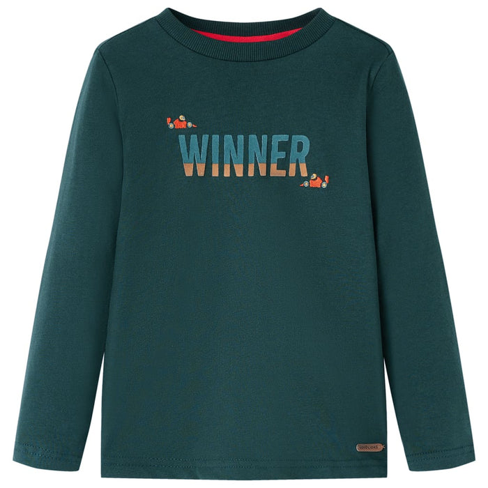 Tricou de copii cu mâneci lungi verde închis 140 WALTI