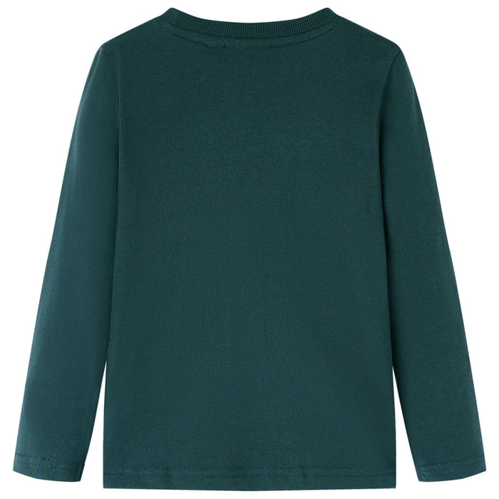 Tricou de copii cu mâneci lungi verde închis 140 WALTI