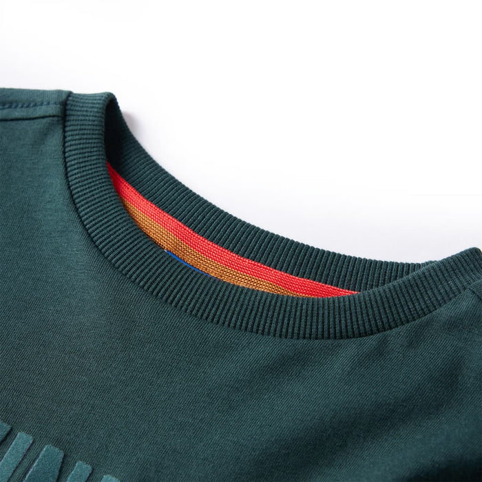 Tricou de copii cu mâneci lungi verde închis 140 WALTI