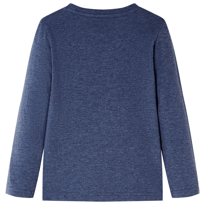 Tricou copii cu mâneci lungi, albastru închis melanj 116 WALTI