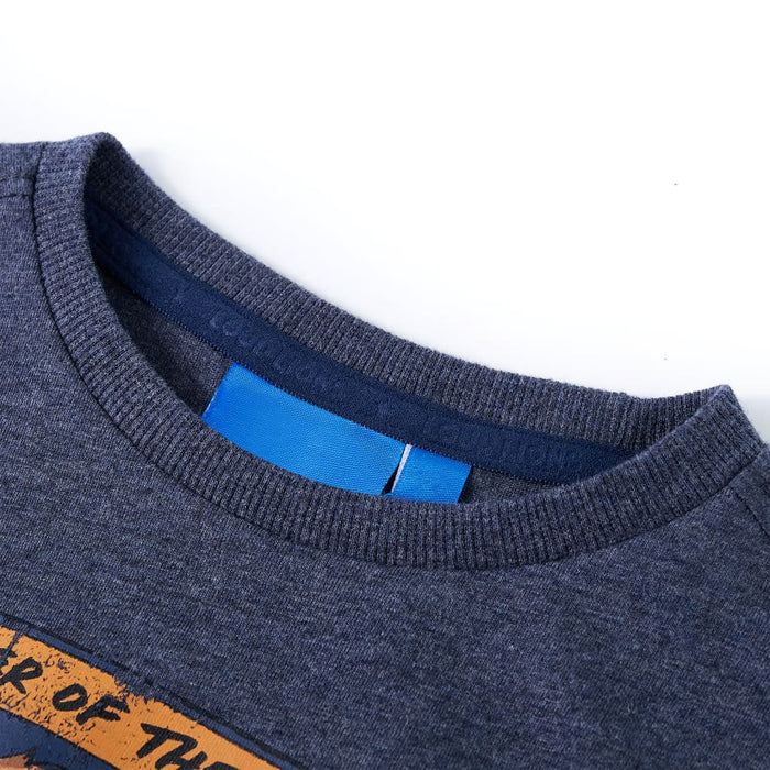 Tricou copii cu mâneci lungi, albastru închis melanj 116 WALTI