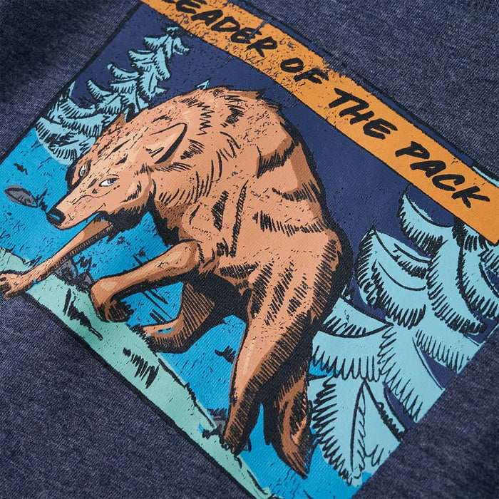 Tricou copii cu mâneci lungi, albastru închis melanj 116 WALTI