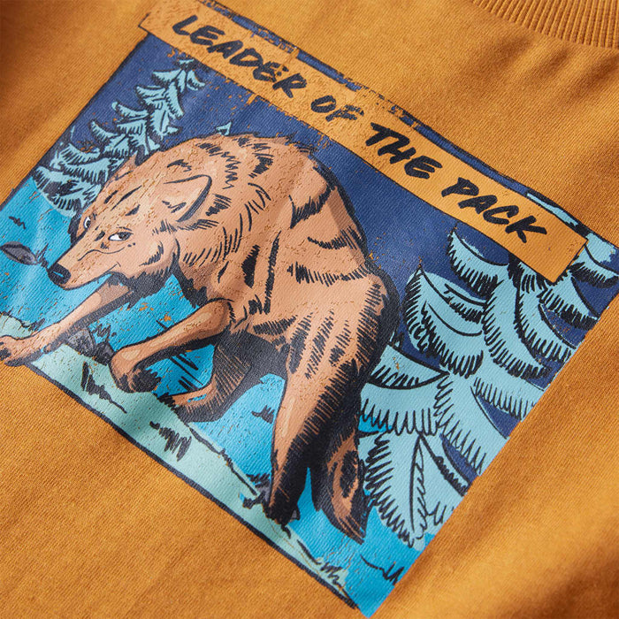 Tricou pentru copii cu mâneci lungi, ocru închis, 104 - WALTI WALTI