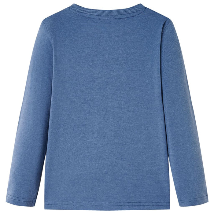 Tricou copii mâneci lungi, albastru melanj 92 WALTI