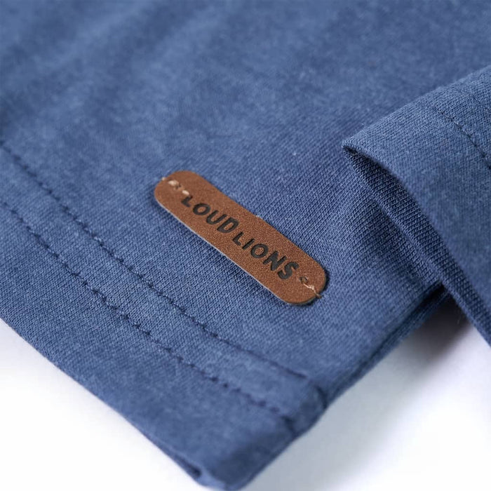 Tricou copii mâneci lungi, albastru melanj 92 WALTI