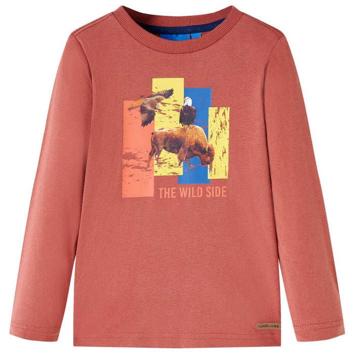 Tricou de copii cu mâneci lungi, henna, 140 WALTI