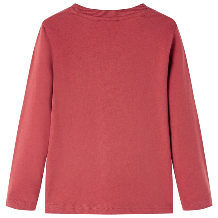 Tricou pentru copii cu mâneci lungi, roșu ars, 116 - WALTI WALTI