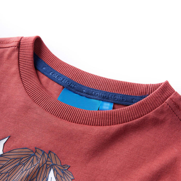 Tricou pentru copii cu mâneci lungi, roșu ars, 116 - WALTI WALTI