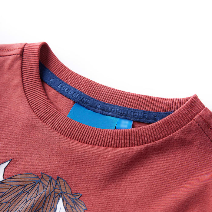 Tricou pentru copii cu mâneci lungi, roșu ars, 140 WALTI