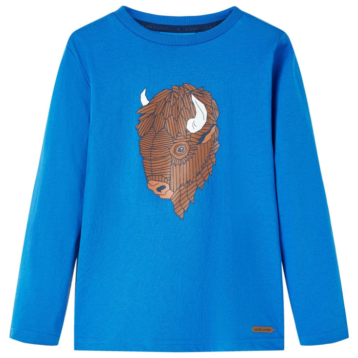 Tricou de copii cu mâneci lungi, albastru cobalt, 116 - WALTI WALTI