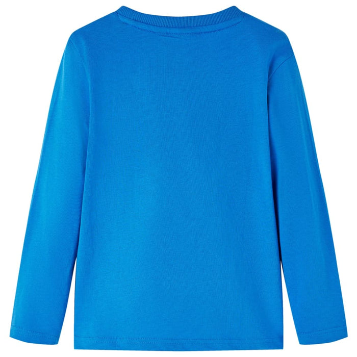 Tricou de copii cu mâneci lungi, albastru cobalt, 128 WALTI