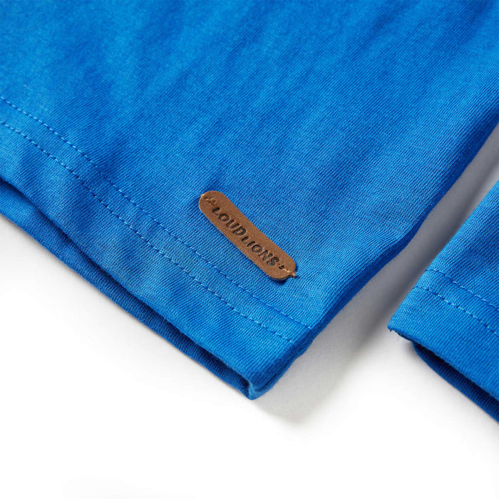 Tricou de copii cu mâneci lungi, albastru cobalt, 128 WALTI