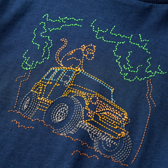 Tricou pentru copii cu mâneci lungi, bleumarin, 104 - WALTI WALTI