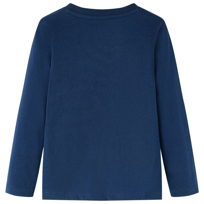 Tricou pentru copii cu mâneci lungi, bleumarin, 128 WALTI