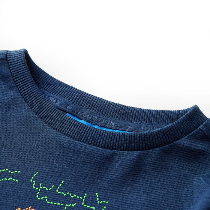 Tricou pentru copii cu mâneci lungi, bleumarin, 128 WALTI