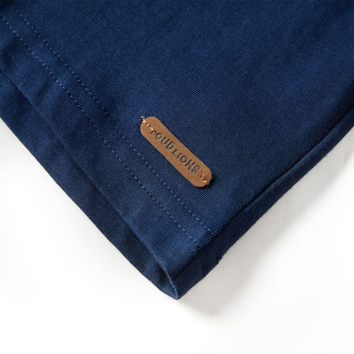 Tricou pentru copii cu mâneci lungi, bleumarin, 128 WALTI