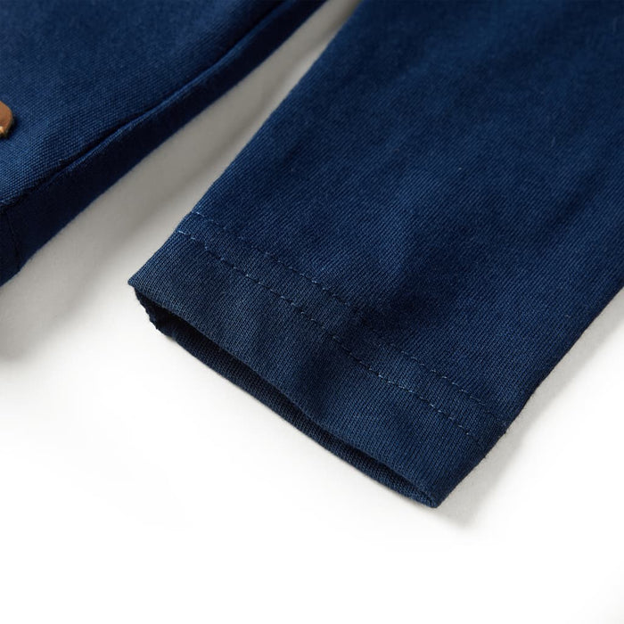 Tricou pentru copii cu mâneci lungi, bleumarin, 128 WALTI