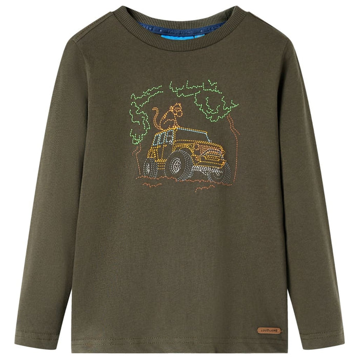 Tricou pentru copii cu mâneci lungi,, kaki, 92 WALTI