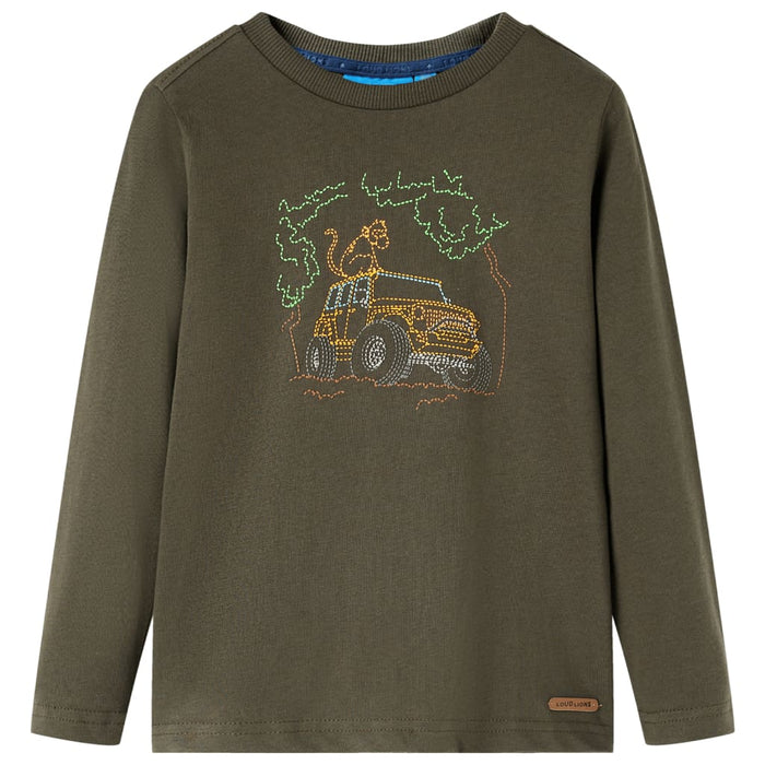 Tricou pentru copii cu mâneci lungi,, kaki, 104 WALTI