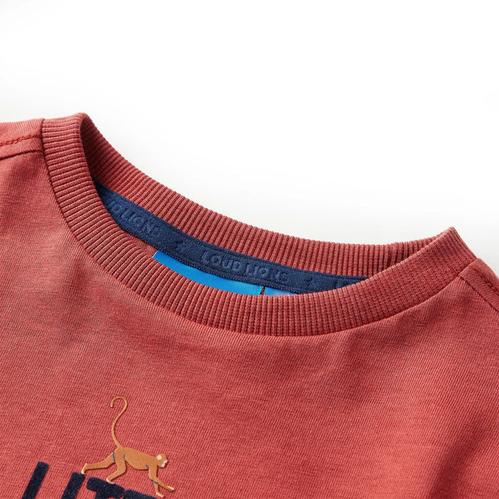 Tricou pentru copii cu mâneci lungi roșu ars 116 - WALTI WALTI