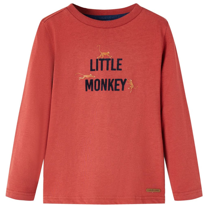 Tricou pentru copii cu mâneci lungi roșu ars 128 WALTI