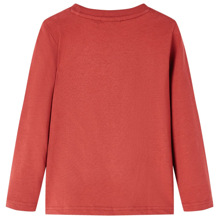 Tricou pentru copii cu mâneci lungi roșu ars 128 WALTI