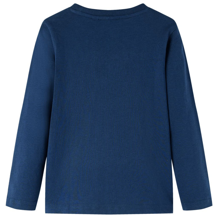 Tricou de copii cu mâneci lungi, bleumarin, 92 WALTI