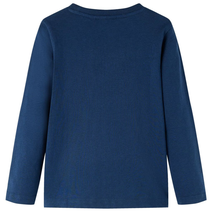 Tricou de copii cu mâneci lungi, bleumarin, 104 WALTI