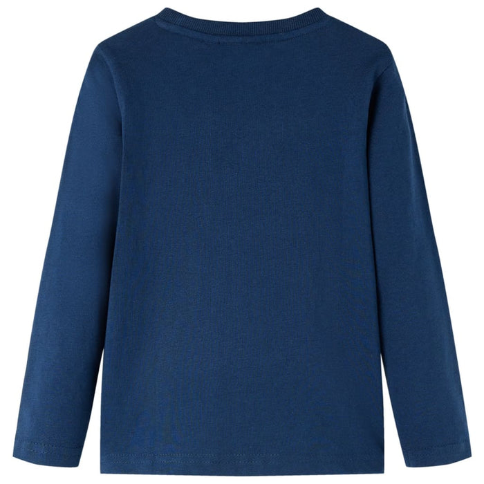 Tricou de copii cu mâneci lungi, bleumarin, 116 - WALTI WALTI