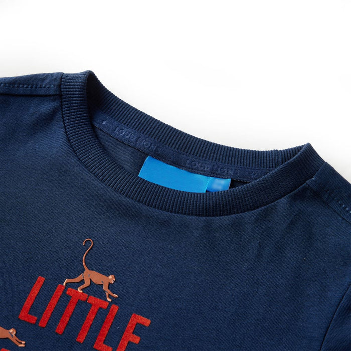 Tricou de copii cu mâneci lungi, bleumarin, 116 - WALTI WALTI