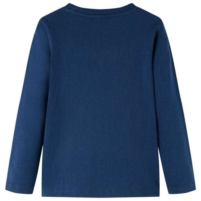 Tricou de copii cu mâneci lungi, bleumarin, 128 WALTI