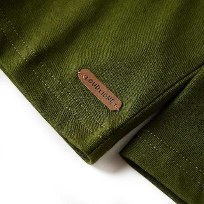 Tricou de copii cu mâneci lungi kaki închis 104 WALTI