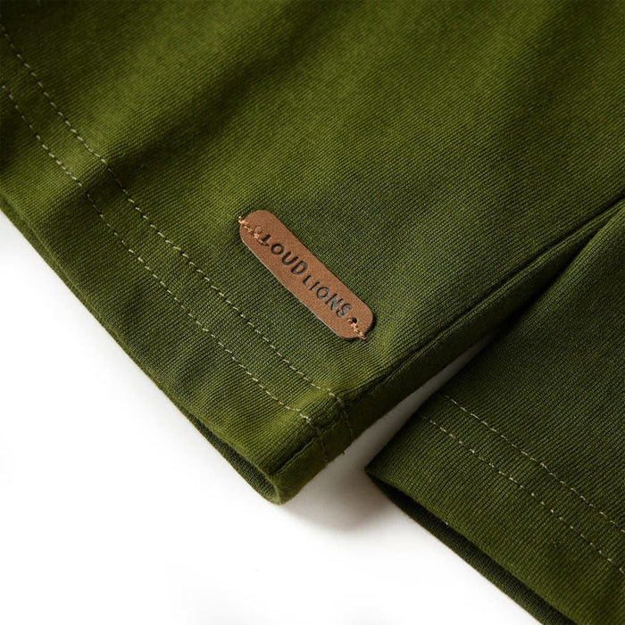 Tricou de copii cu mâneci lungi kaki închis 116 - WALTI WALTI