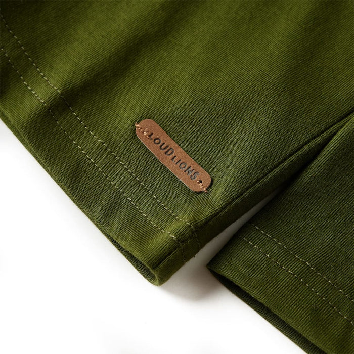 Tricou de copii cu mâneci lungi kaki închis 128 - WALTI WALTI
