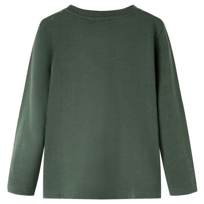 Tricou copii mâneci lungi, verde închis, 92 WALTI