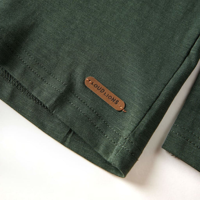 Tricou copii mâneci lungi, verde închis, 92 WALTI