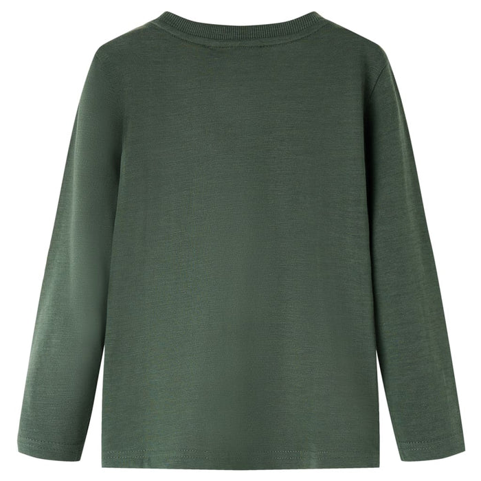 Tricou copii mâneci lungi, verde închis, 104 - WALTI WALTI