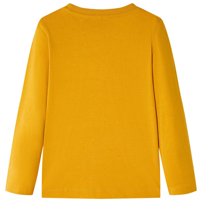 Tricou pentru copii cu mâneci lungi, ocru, 128 - WALTI WALTI
