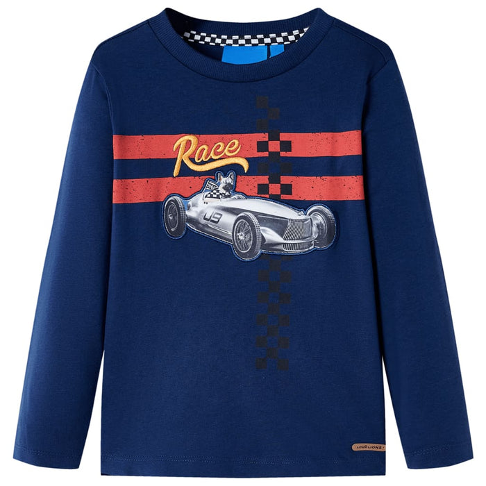 Tricou copii mâneci lungi, bleumarin, 104 WALTI