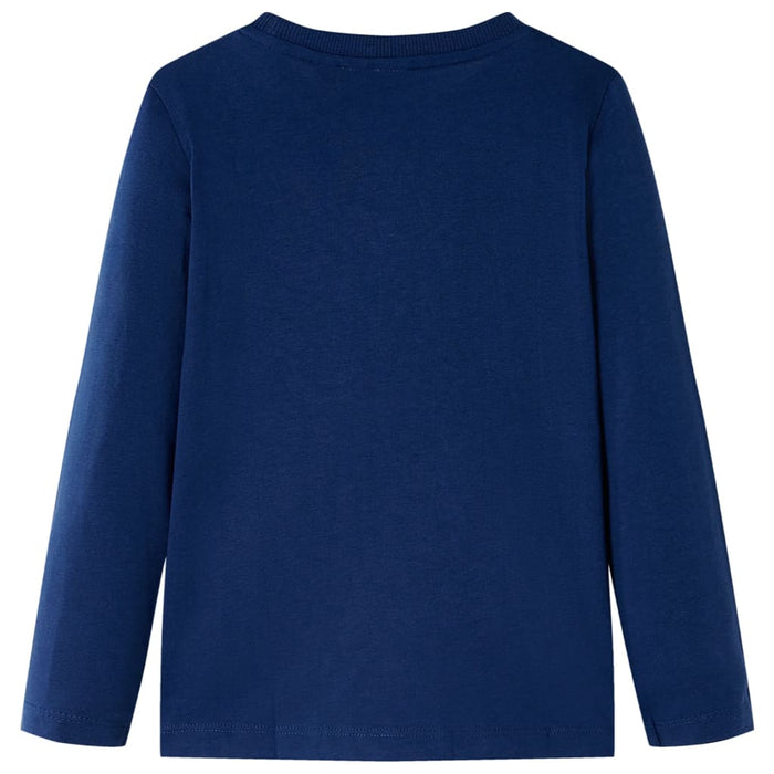 Tricou copii mâneci lungi, bleumarin, 104 WALTI