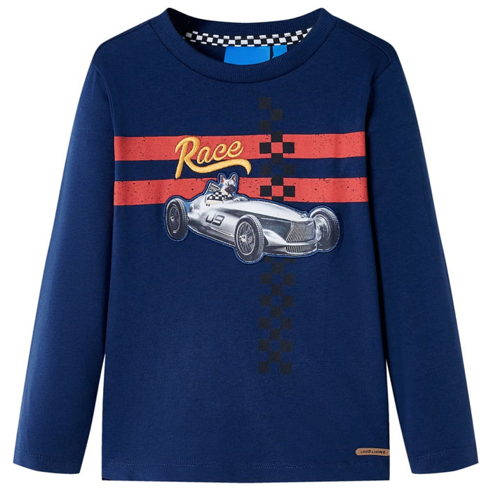 Tricou copii mâneci lungi, bleumarin, 140 WALTI