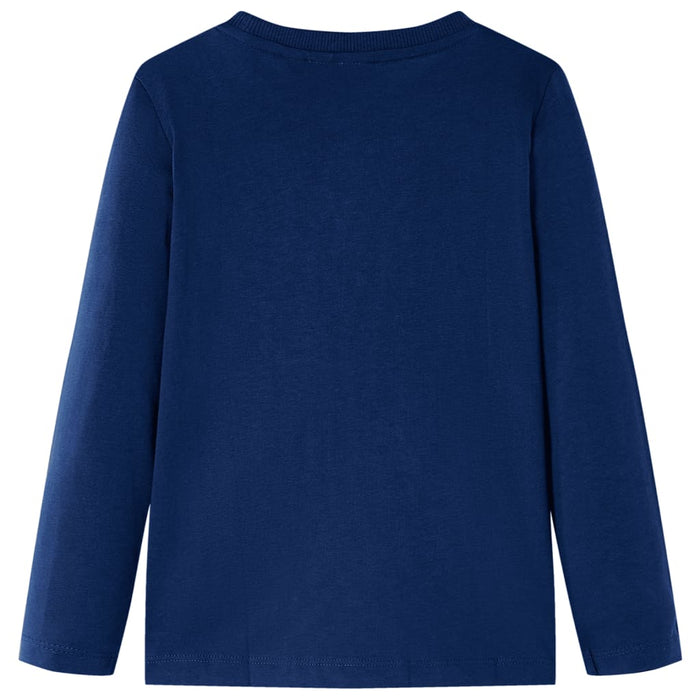 Tricou copii mâneci lungi, bleumarin, 140 WALTI