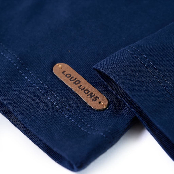 Tricou copii mâneci lungi, bleumarin, 140 WALTI