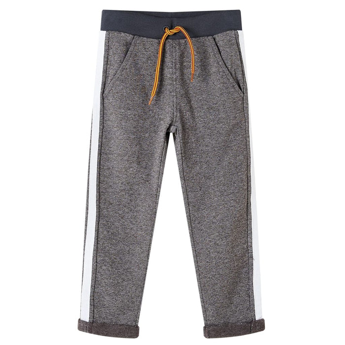 Pantaloni de trening pentru copii, gri închis melanj, 104 - WALTI WALTI