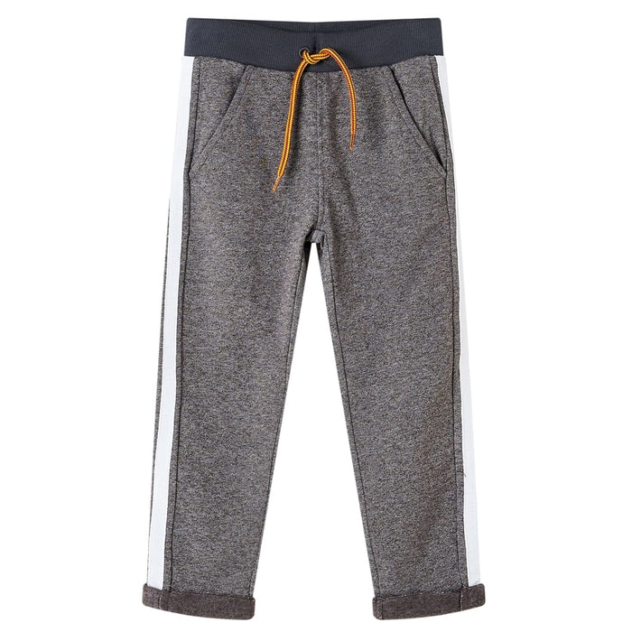 Pantaloni de trening pentru copii, gri închis melanj, 116 - WALTI WALTI